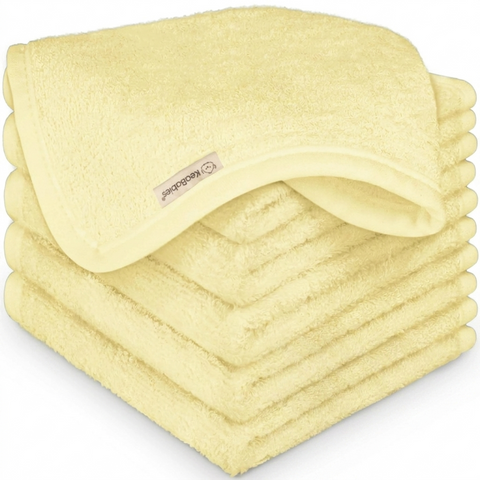 KeaBabies Deluxe Baby Washcloths, Soft Absorbent Cotton Wash Cloths for Newborns and Infants, Gentle on Sensitive Skin, Sunshine