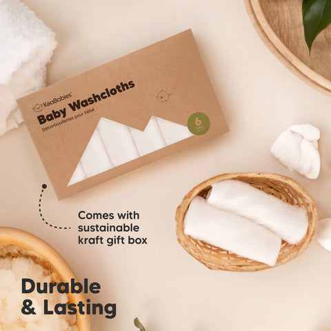 KeaBabies Deluxe Baby Washcloths, Soft Absorbent Cotton Wash Cloths for Newborns and Infants, Gentle on Sensitive Skin, Sunshine