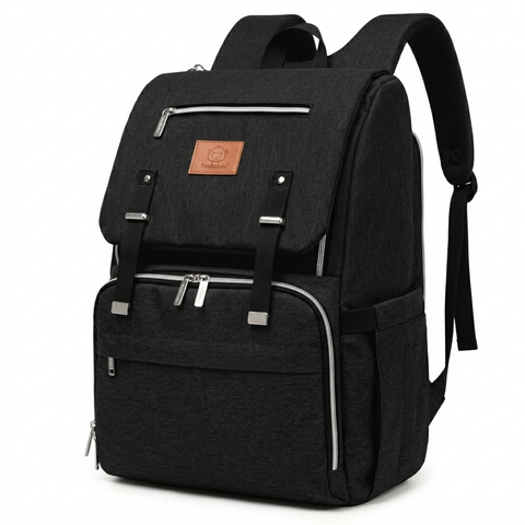 KeaBabies Explorer Diaper Bag, Trendy Black, Spacious, Durable, Multi-Pocket Baby Bag, Comfortable Straps, Ideal for Moms & Dads