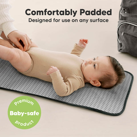 KeaBabies Swift Diaper Changing Mat, Black Geo, Portable, Waterproof, Foldable, Easy-Clean, Travel-Friendly Baby Changing Station