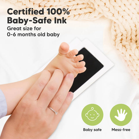 KeaBabies 4-Pack Inkless Ink Pads, Mess-Free Baby Handprint & Footprint Kit, Safe No-Touch Imprint Pads for Newborn Keepsakes, Jet Black