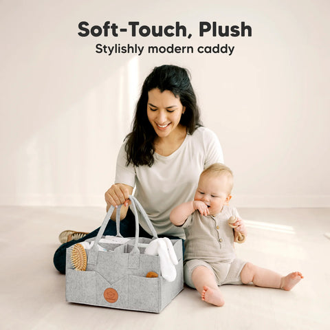 KeaBabies Original 2.0 Diaper Caddy, Classic Gray, Spacious, Organized, Multi-Functional Baby Organizer, Travel & Nursery Essential