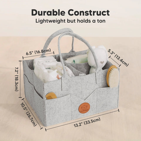 KeaBabies Original 2.0 Diaper Caddy, Classic Gray, Spacious, Organized, Multi-Functional Baby Organizer, Travel & Nursery Essential