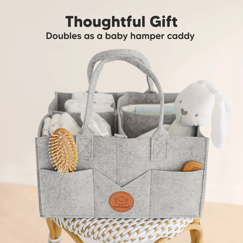 KeaBabies Original 2.0 Diaper Caddy, Classic Gray, Spacious, Organized, Multi-Functional Baby Organizer, Travel & Nursery Essential