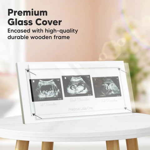 KeaBabies Trio Baby Sonogram Frame, Alpine White, Display Three Sonogram Pictures, Elegant Keepsake Frame for Nursery, Preserve Baby’s Early Memories, Thoughtful Gift for Expecting Parents