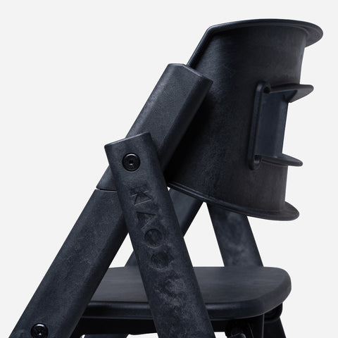 KAOS KLAPP High Chair Recycled + Safety Rail + Food Tray - Charcoal Black