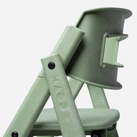 KAOS KLAPP High Chair Recycled + Safety Rail + Food Tray - Mineral Green