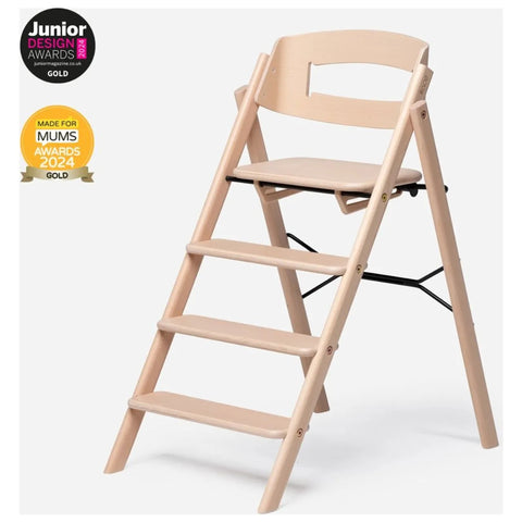 KAOS KLAPP High Chair Beech Natural + Safety Rail + Food Tray