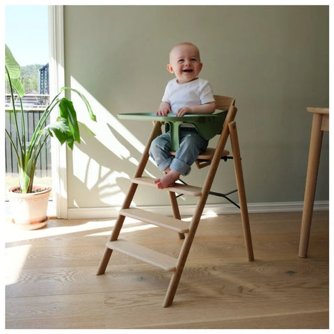 KAOS KLAPP High Chair Beech Natural + Safety Rail + Food Tray