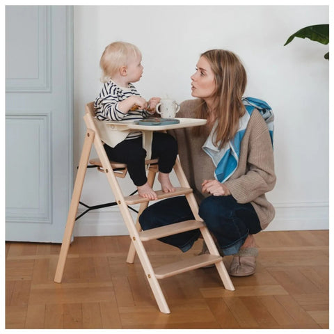 KAOS KLAPP High Chair Beech Natural + Safety Rail + Food Tray
