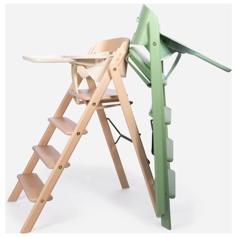 KAOS KLAPP High Chair Beech Natural + Safety Rail + Food Tray