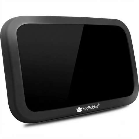 KeaBabies Baby Car Seat Mirror, Large, Matte Black, Shatterproof, Adjustable, Wide-Angle Rear-Facing View, Safe for Infant Travel