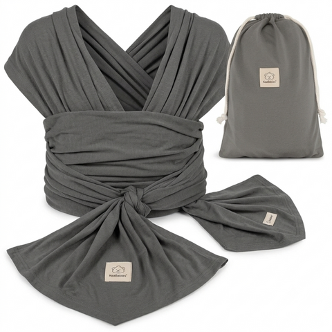 KeaBabies D-Lite Wrap Baby Carrier, Graphite, Ergonomic, Adjustable, Comfortable Infant Wrap, Newborn to Toddler, Hands-Free Babywearing