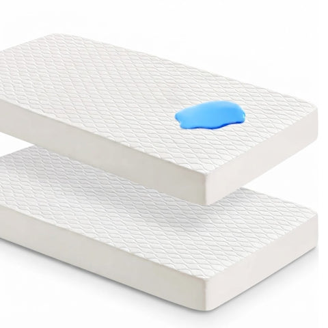 KeaBabies Mavy Protect+ Waterproof Crib Mattress Protector 2 Pack, Breathable Noiseless Mattress Pad Cover, Soft Baby Bed Protector, Soft White