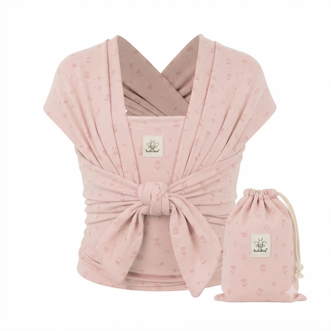 KeaBabies Original Wrap Baby Carrier, Pink Daisies, Ergonomic, Adjustable, Breathable, Hands-Free Baby Carrier, Newborn to Toddler Comfort