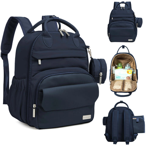 KeaBabies Play Diaper Bag, Navy Blue, Spacious, Multi-Functional, Waterproof, Organized Compartments, Travel-Friendly Baby Bag