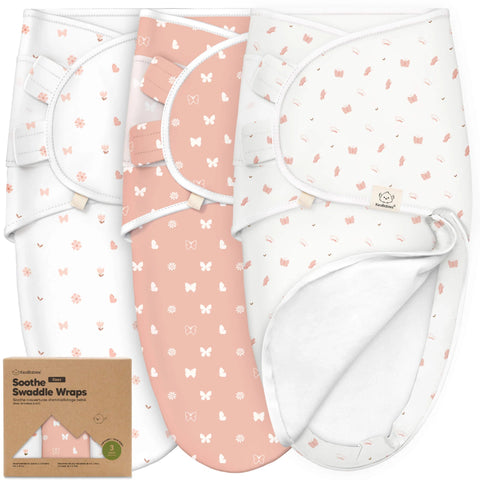 KeaBabies Soothe Zippy Swaddle Wrap, 3-Pack - Butterflies