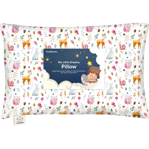 KeaBabies Toddler Pillow with Pillowcase - Forestland