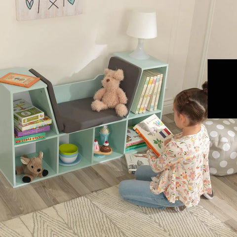 Kidkraft Bookcase with Reading Nook - Mint