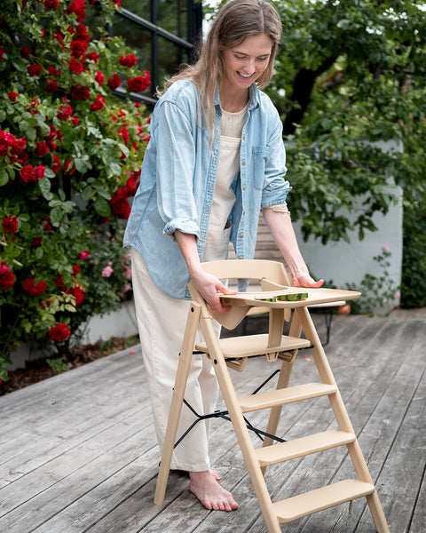 KAOS KLAPP High Chair Recycled + Safety Rail + Food Tray - Desert Sand
