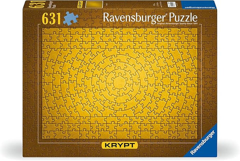 Krypt Gold 631‑Piece Jigsaw Puzzle – Monochromatic Spiral-Cut Challenge with Unique Piece Shapes
