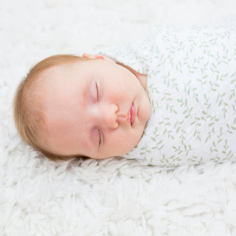 Lulujo - 3-Pack Bamboo Muslin Swaddle Blankets - Greenery, Sage & White