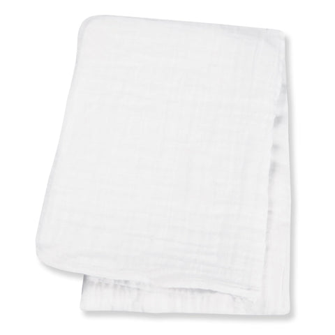 Lulujo - 4-Pack Bamboo Muslin Swaddle Blankets - White
