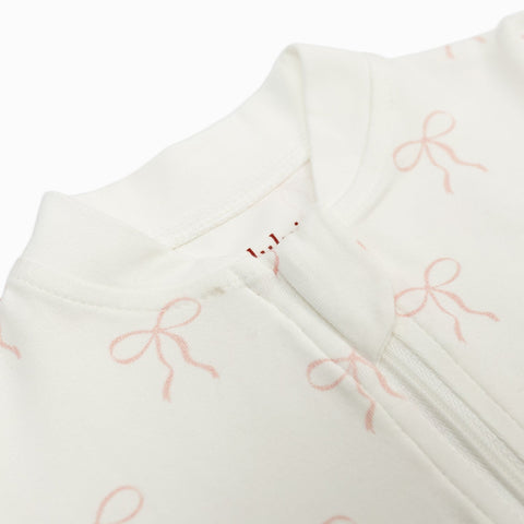 Lulujo - Bamboo Footed Sleepsuit - Bows - Size Newborn