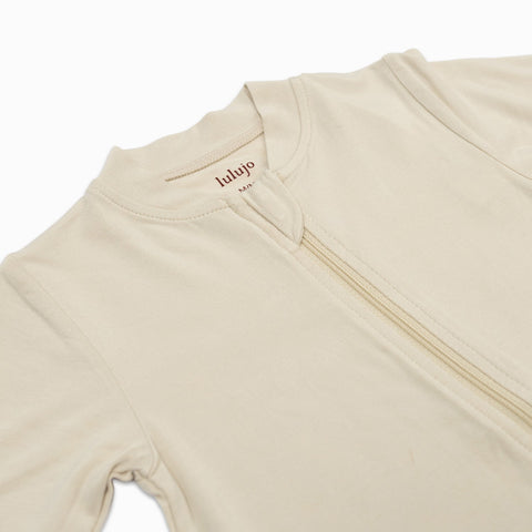 Bamboo Footed Sleepsuit - Beige - Size Newborn