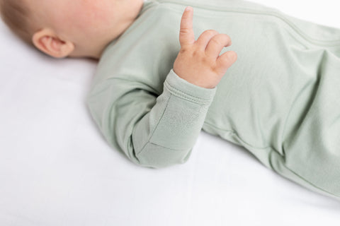 Lulujo - Bamboo Footed Sleepsuit - Sage Green - Size M (3-6 months)
