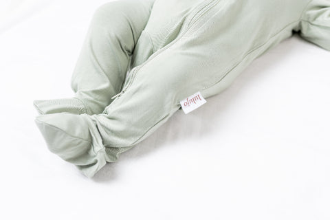 Lulujo - Bamboo Footed Sleepsuit - Sage Green - Size Newborn