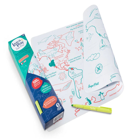 Learn & Play - My First World Map Reversible Mats