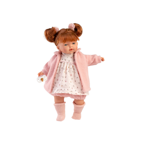 Llorens - Lea Red-Haired Baby Doll – 38cm Soft Body with Pacifier 