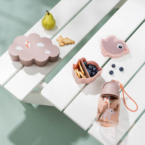  Lunch & Snack Box W/Straw 