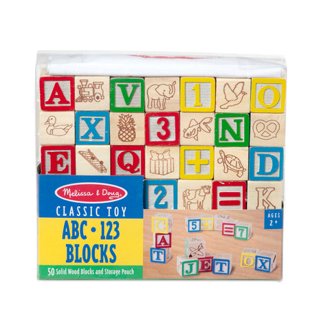 Wooden ABC/123 Blocks 50 pc