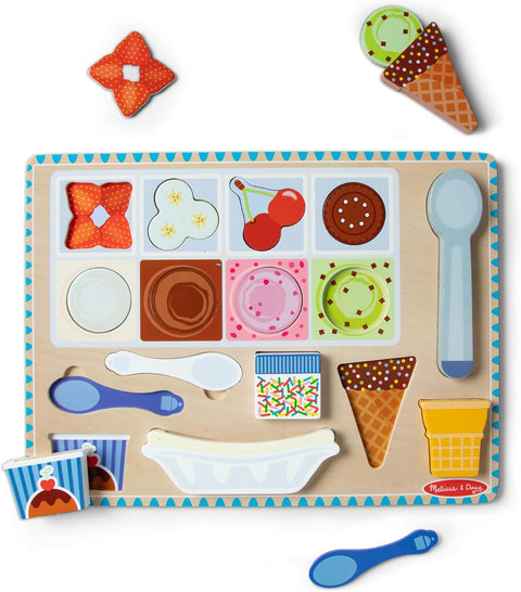 Wooden Magnetic Ice Cream Puzzle & Play Set
