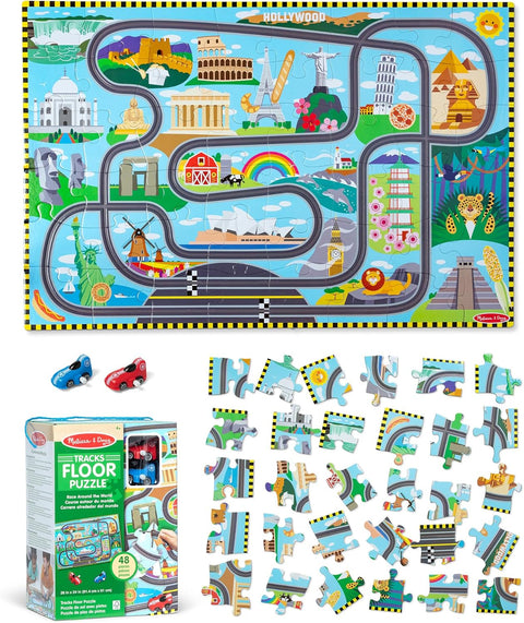 Race Track Floor Puzzle & Play Set