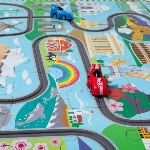 Race Track Floor Puzzle & Play Set