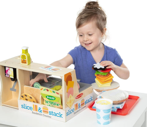 Melissa and Doug Wooden Slice & Stack Sandwich Counter