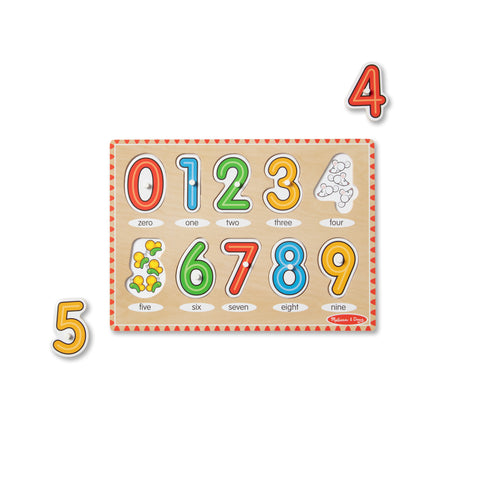 Lift & See Numbers Wooden Peg Puzzle