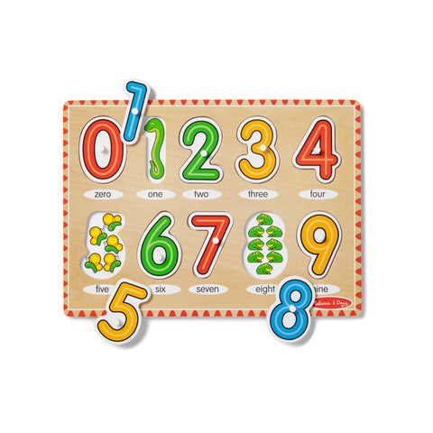 Lift & See Numbers Wooden Peg Puzzle