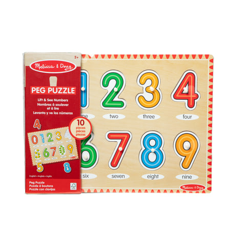 Lift & See Numbers Wooden Peg Puzzle