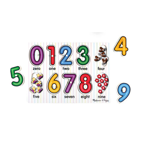 Lift & See Numbers Wooden Peg Puzzle
