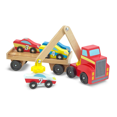 Magnetic Car Loader – Wooden Vehicle Play Set