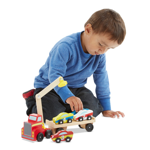 Magnetic Car Loader – Wooden Vehicle Play Set