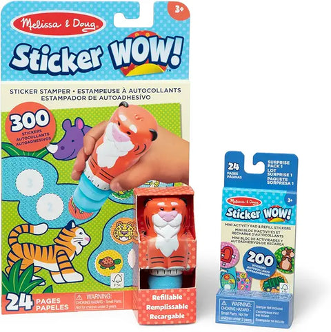  Melissa &amp; Doug Sticker WOW! Tiger Bundle. 