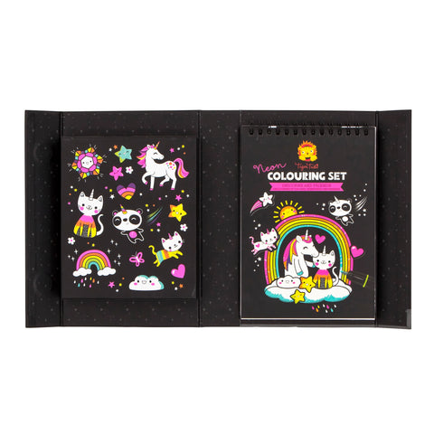 Neon Colouring Set - Unicorns & Friends