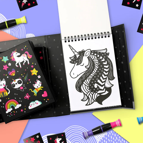Neon Colouring Set - Unicorns & Friends
