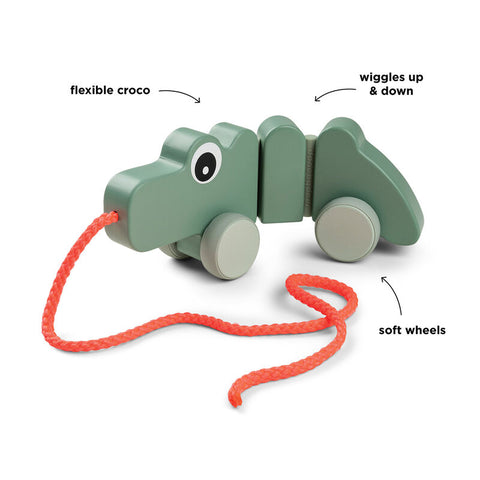 Done By Deer - Pull Along Wiggle Toy Croco Green