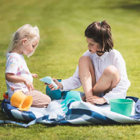 Play&Go - Outdoor Playmat and Storage bag - Blue Green Stripes